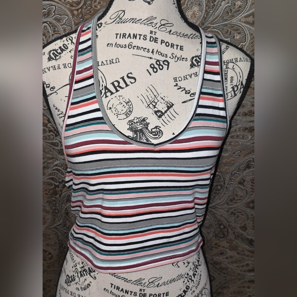 Striped Racerback Tank Top - Picture 1 of 3